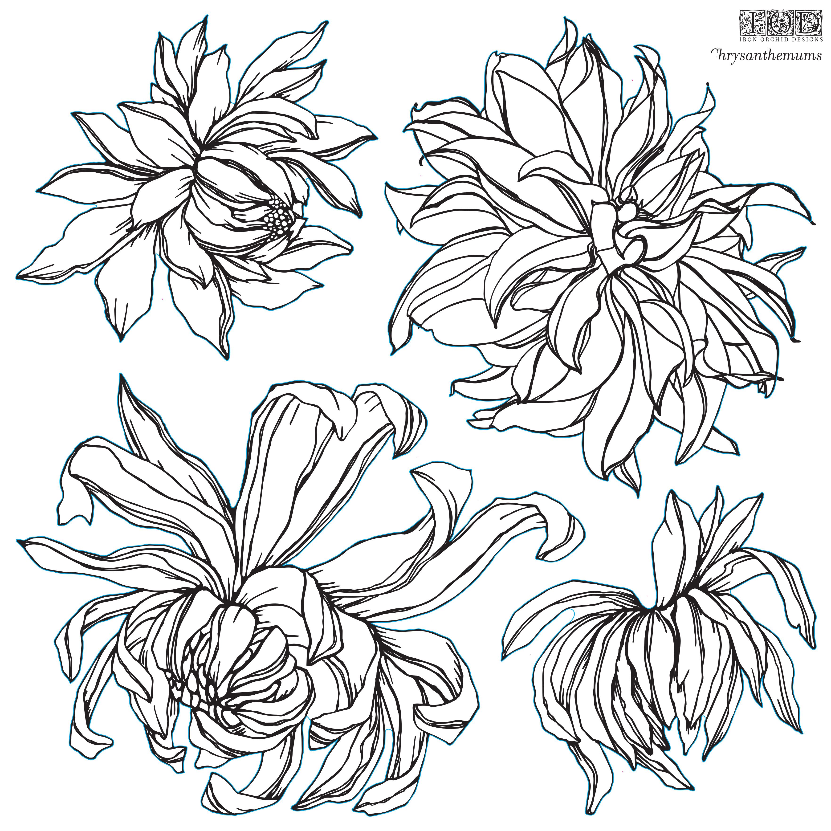 Pečiatka IOD Décor stamp Chrysanthemums