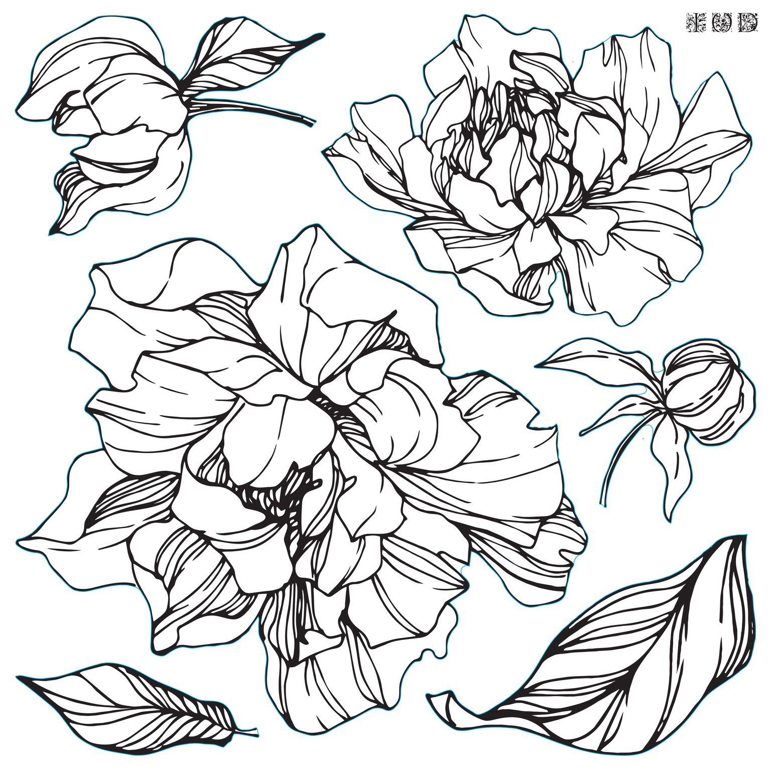 Pečiatka IOD Décor stamp Peonies