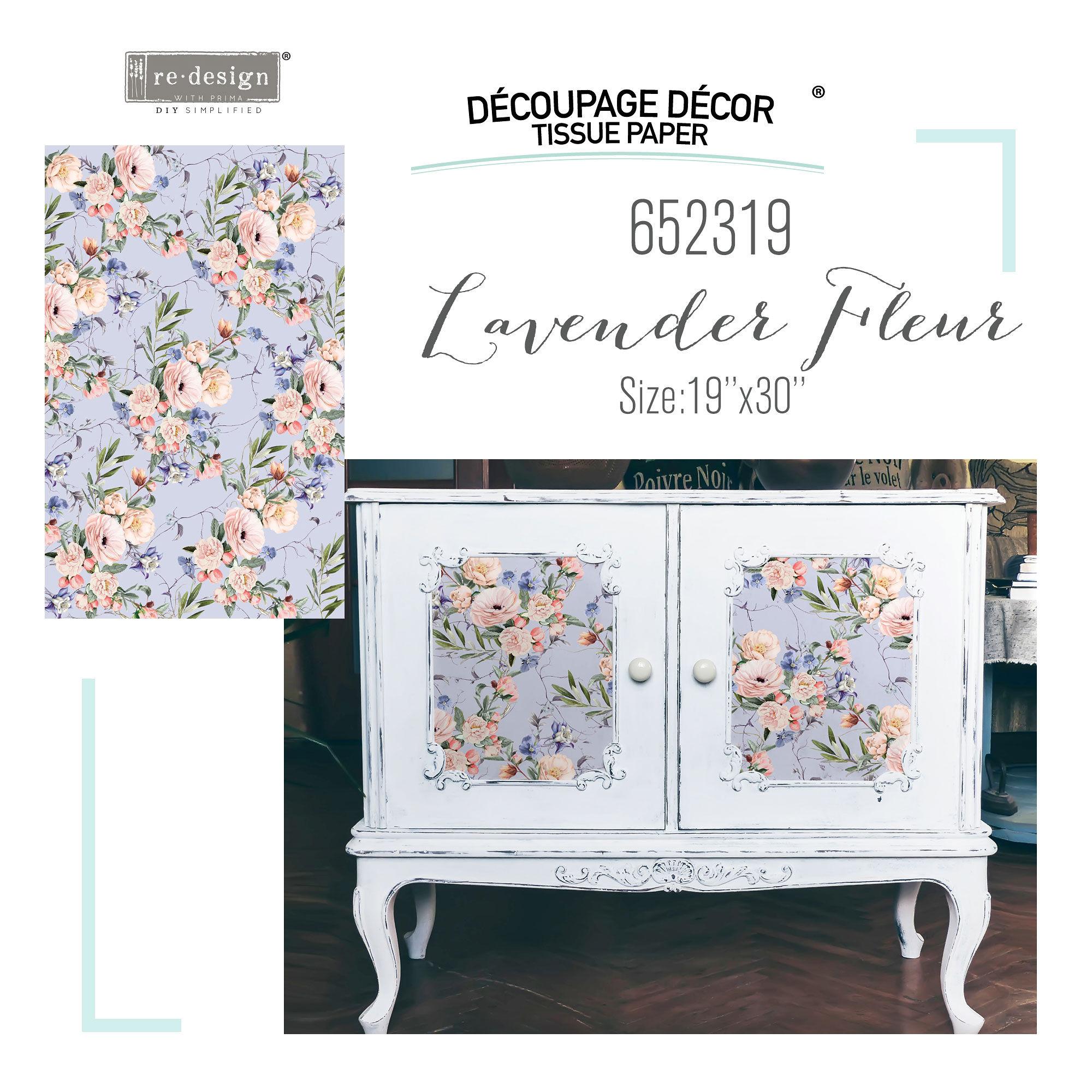 Papier na dekupáž Lavender Fleur - Levandulové kvety