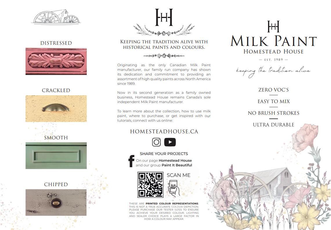 Homestead House Milk Paint vzorkovník farieb - tlačený