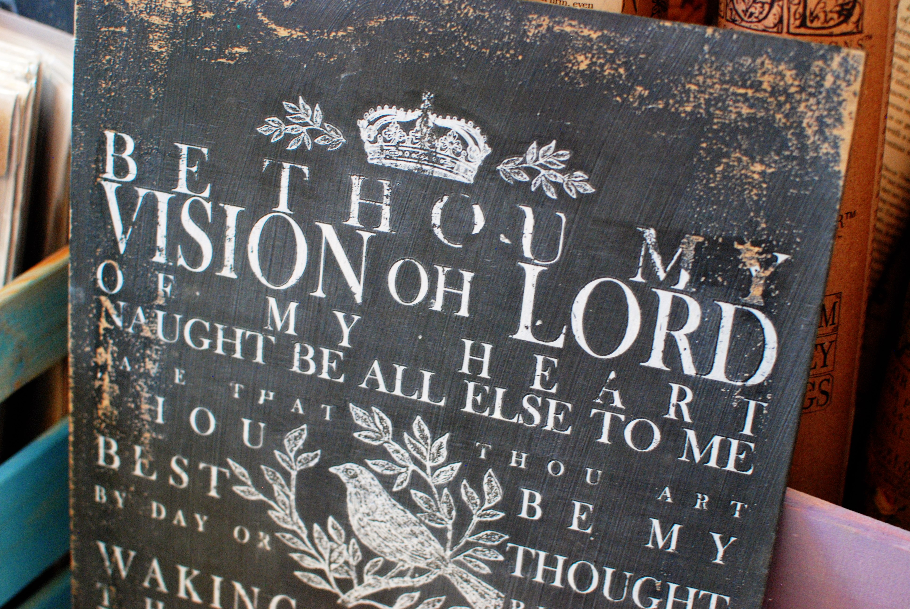 Čierna tabuľka "Be Thou My Vision"