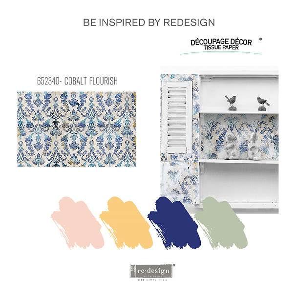 Papier na dekupáž Cobalt Flourish