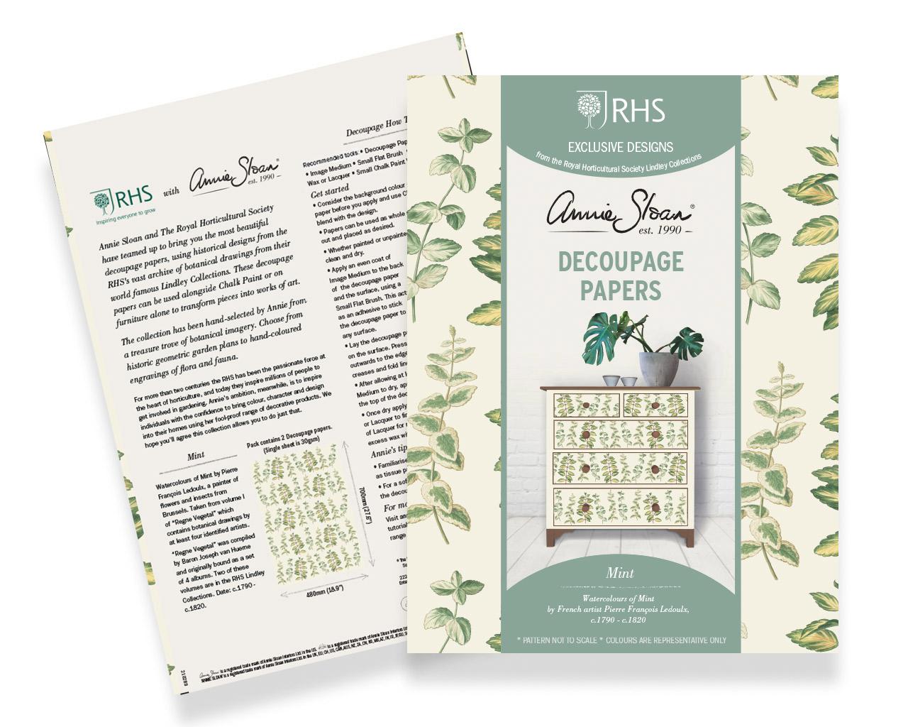 Annie Sloan papier na dekupáž Mint