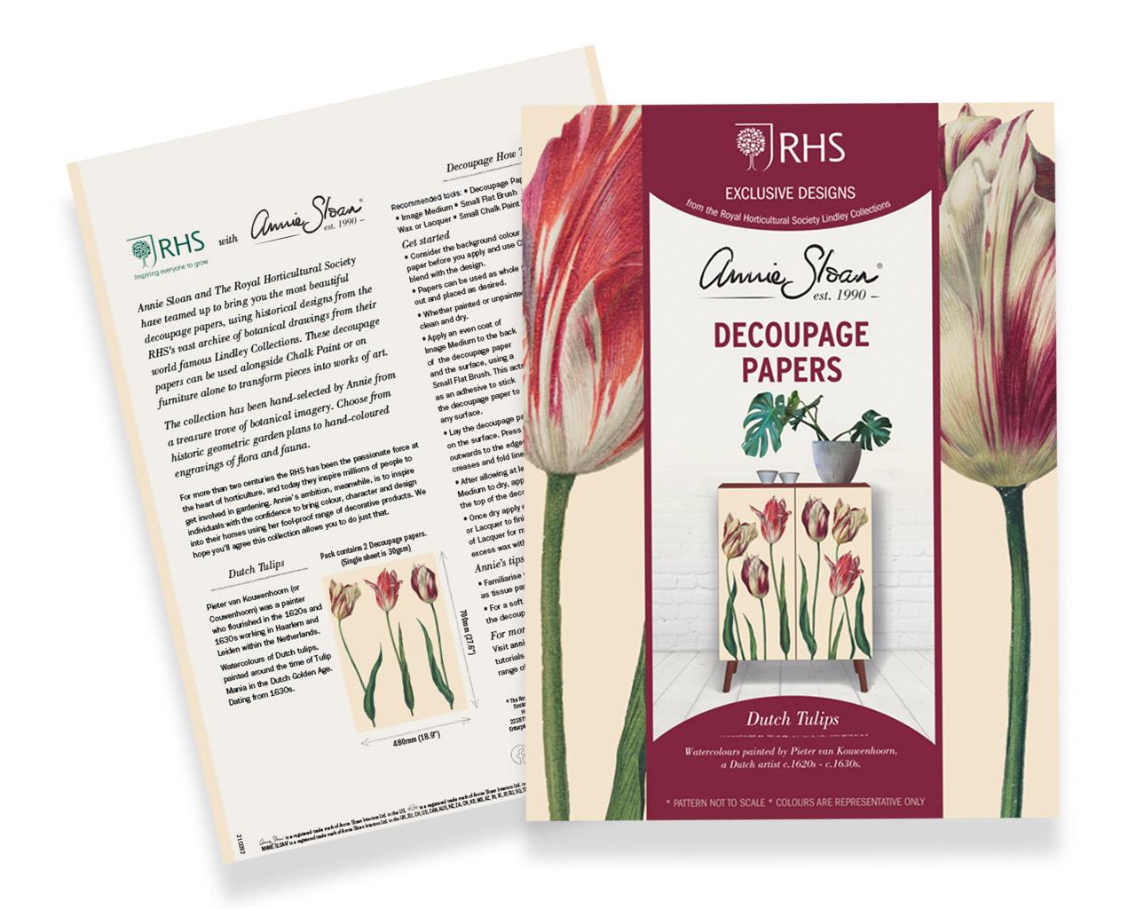 Annie Sloan papier na dekupáž Tulips