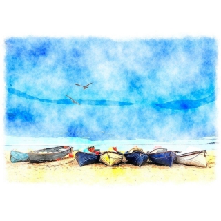 Mint by Michelle "Coastal Blue" - papier na dekupáž Modré pobrežie