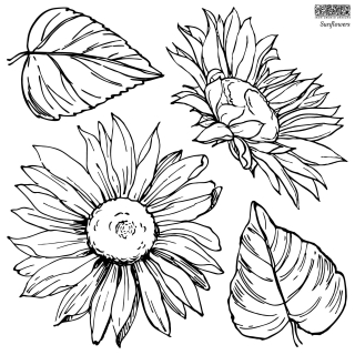 Pečiatka IOD Décor stamp Sunflowers