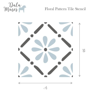 Šablóna Dala Muses Floral Pattern Tile - Kvetovaná kachlička